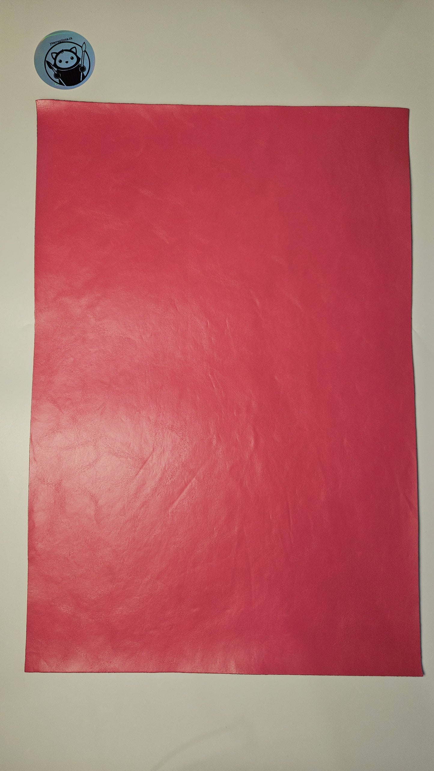 Bright Pink - Engraves Black - Glossy Leatherette Sheet – PU Material