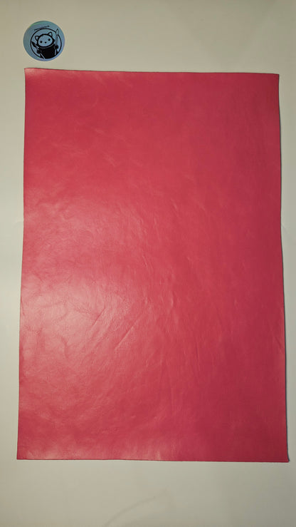 Bright Pink - Engraves Black - Glossy Leatherette Sheet – PU Material