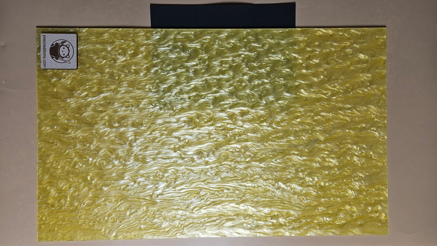 Designer Acrylic Sheet - Liquid Pearl - Lemon Cream