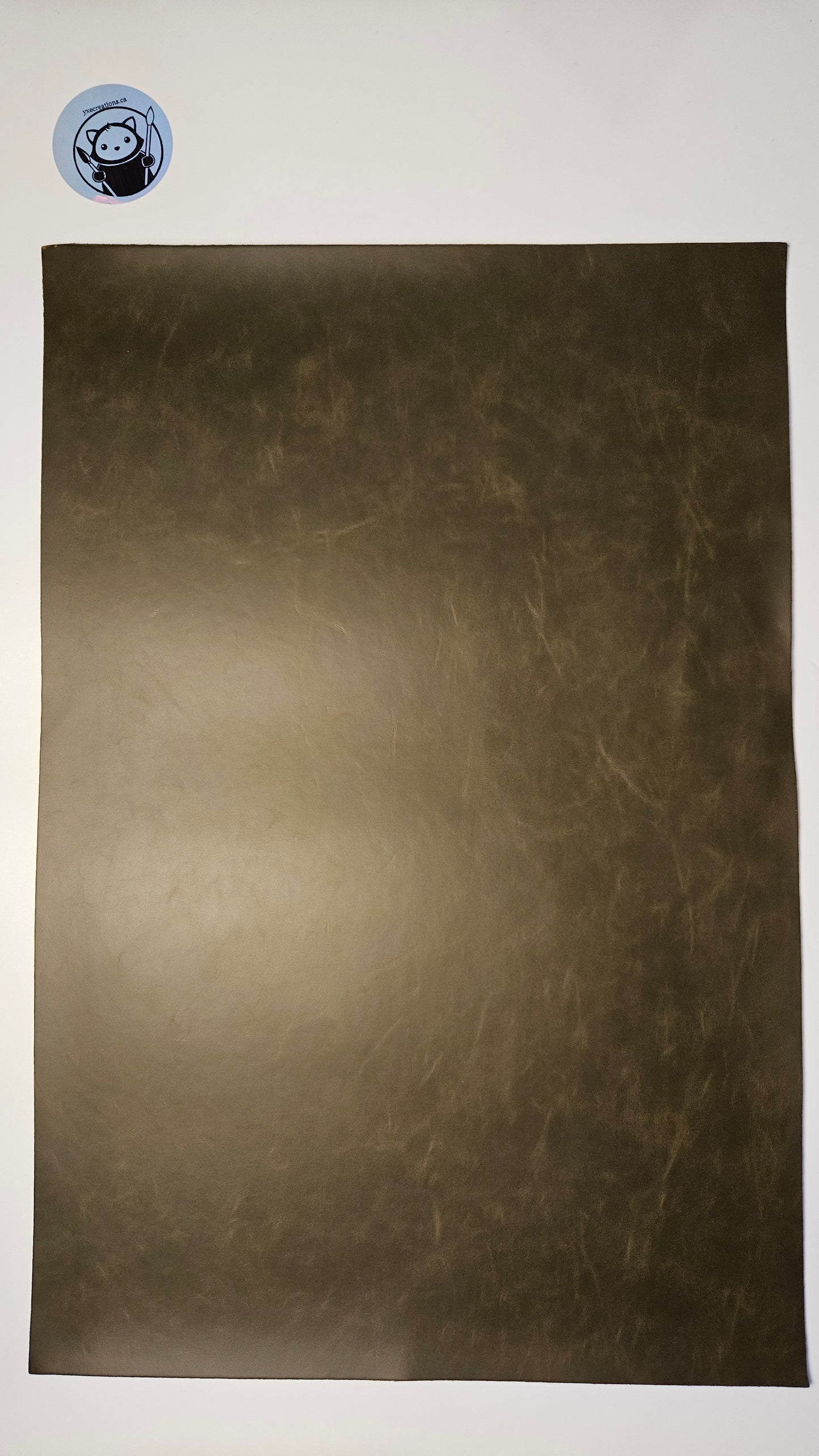 Khaki Green - Engraves Black - Glossy Leatherette Sheet – PU Material