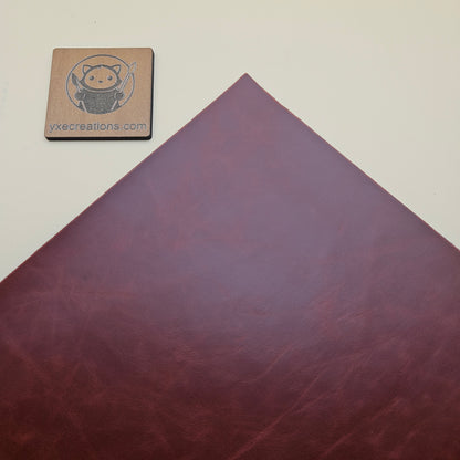 Wine Red - Engraves Black - Glossy Leatherette Sheet – PU Material