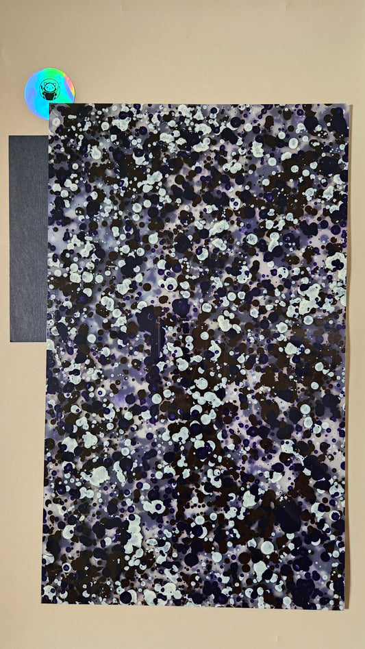 Designer Acrylic - Purple and Black Paint Drops