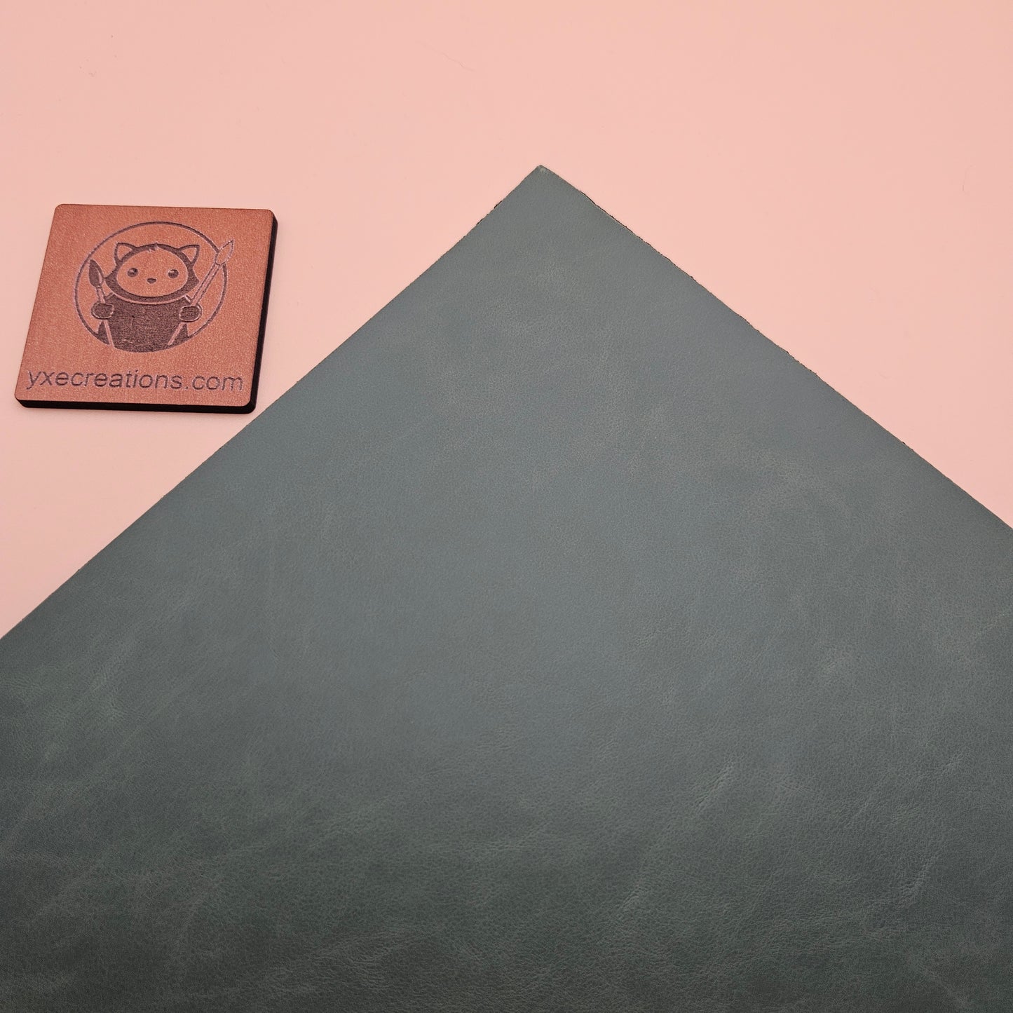 Dark Green - Engraves Black - Glossy Leatherette Sheet – PU Material