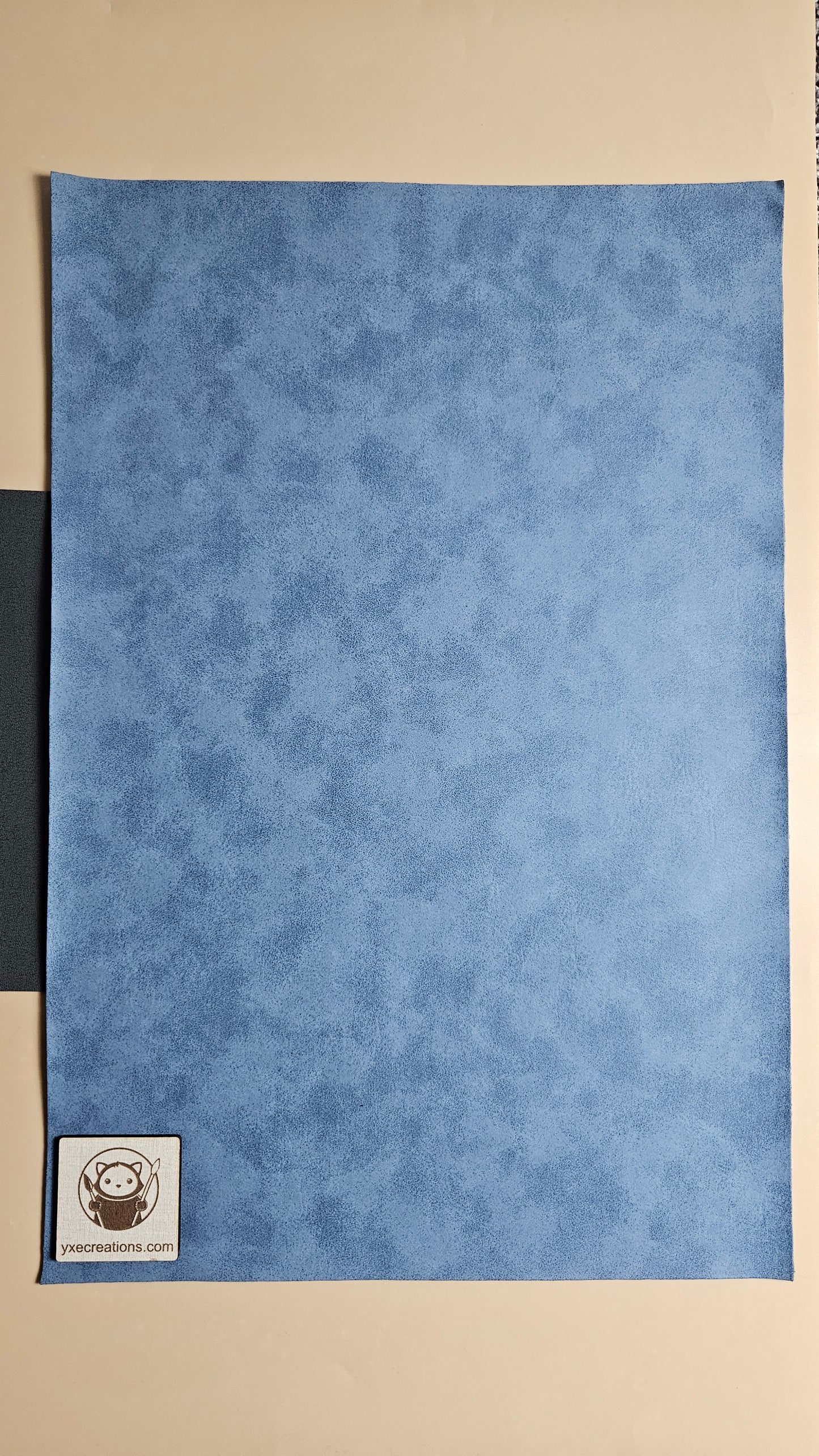 Light Blue / Engraves Black - Matte Vintage - Leatherette Sheet - PU Material