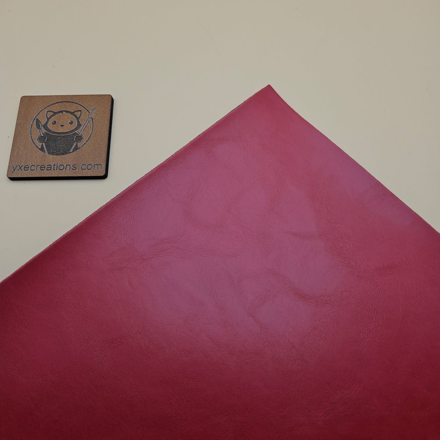 Red - Engraves Black - Glossy Leatherette Sheet – PU Material