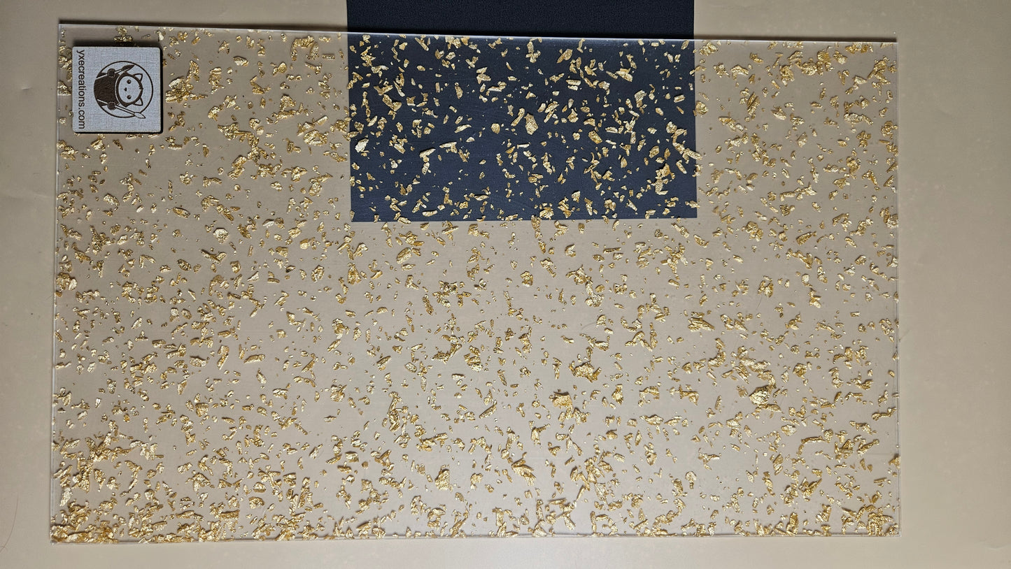 Clear Acrylic Sheet - Gold Foil Flakes