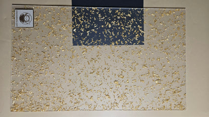 Clear Acrylic Sheet - Gold Foil Flakes