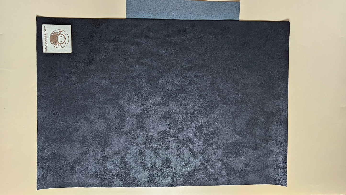 Black / Engraves Black - Matte Vintage - Leatherette Sheet - PU Material