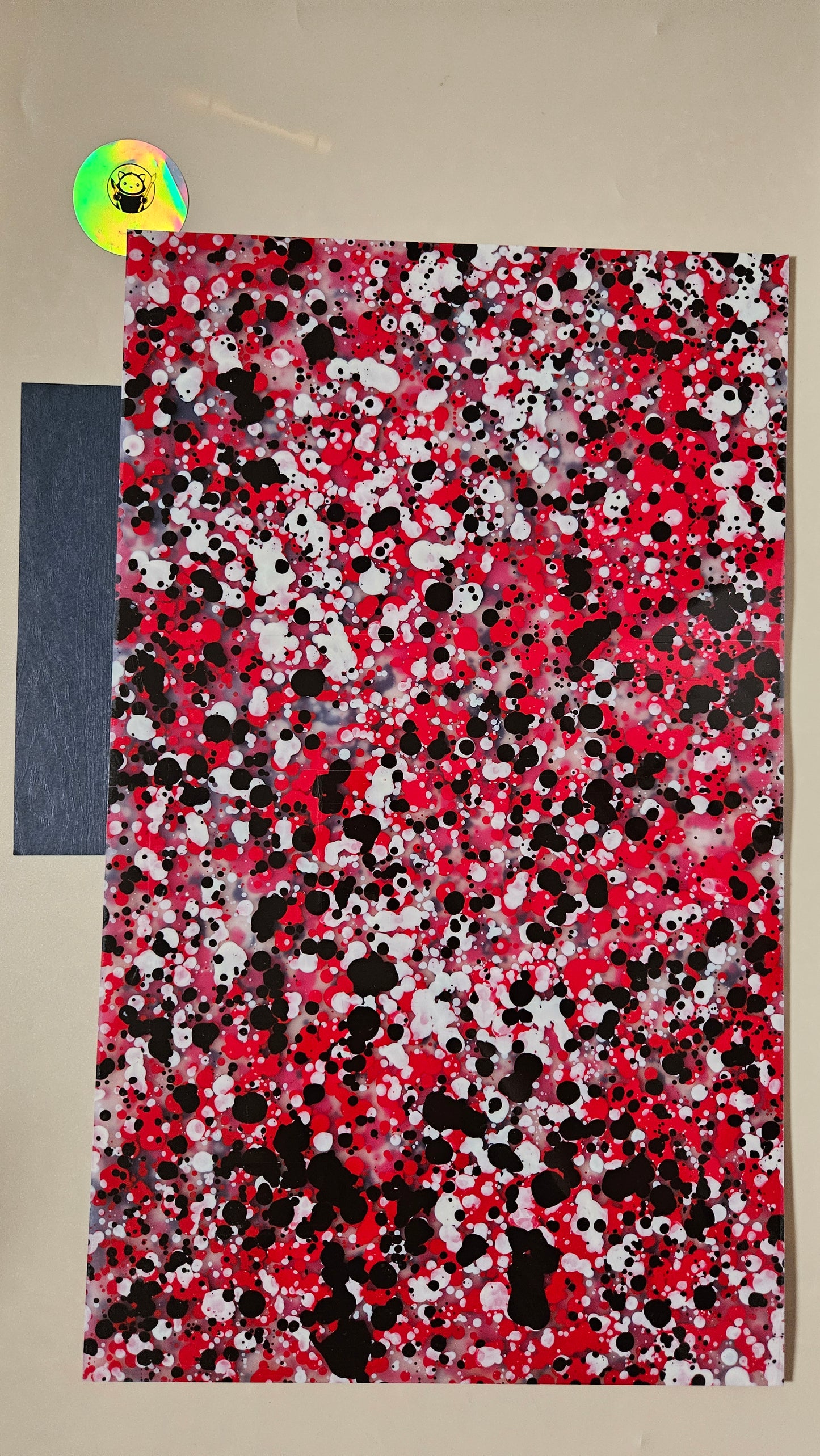 Designer Acrylic - Red and Black Paint Drops