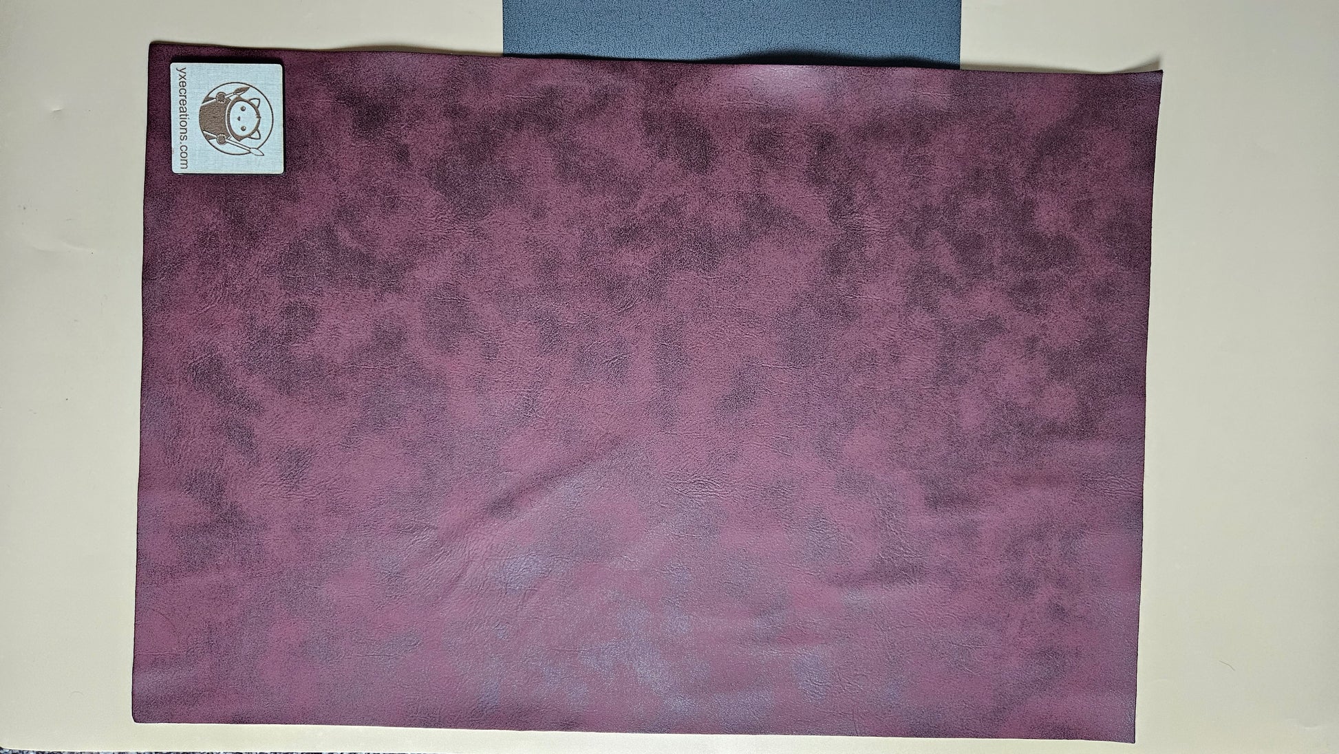 Rose Red / Engraves Black - Matte Vintage - Leatherette Sheet - PU Material (view 2)