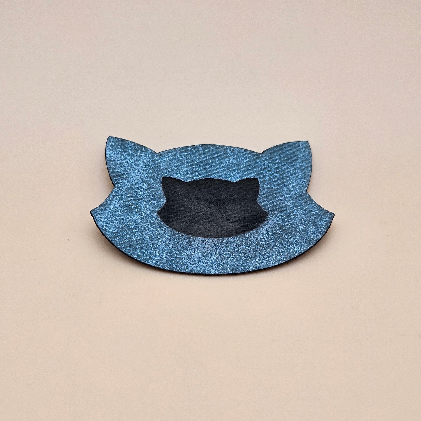 Teal / Engraves Black - Denim Texture - Leatherette Sheet - PU Material