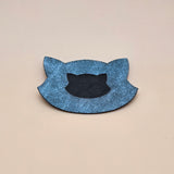 Teal / Engraves Black - Denim Texture - Leatherette Sheet - PU Material