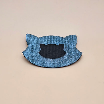 Teal / Engraves Black - Denim Texture - Leatherette Sheet - PU Material