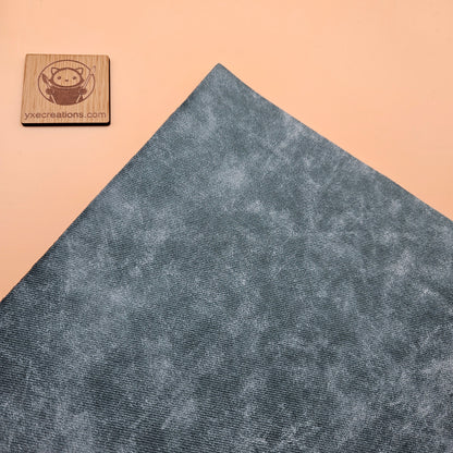 Teal / Engraves Black - Denim Texture - Leatherette Sheet - PU Material (view 2)