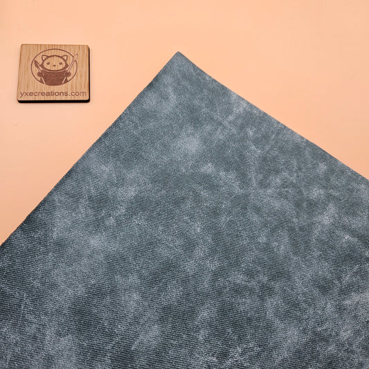 Teal / Engraves Black - Denim Texture - Leatherette Sheet - PU Material (view 2)