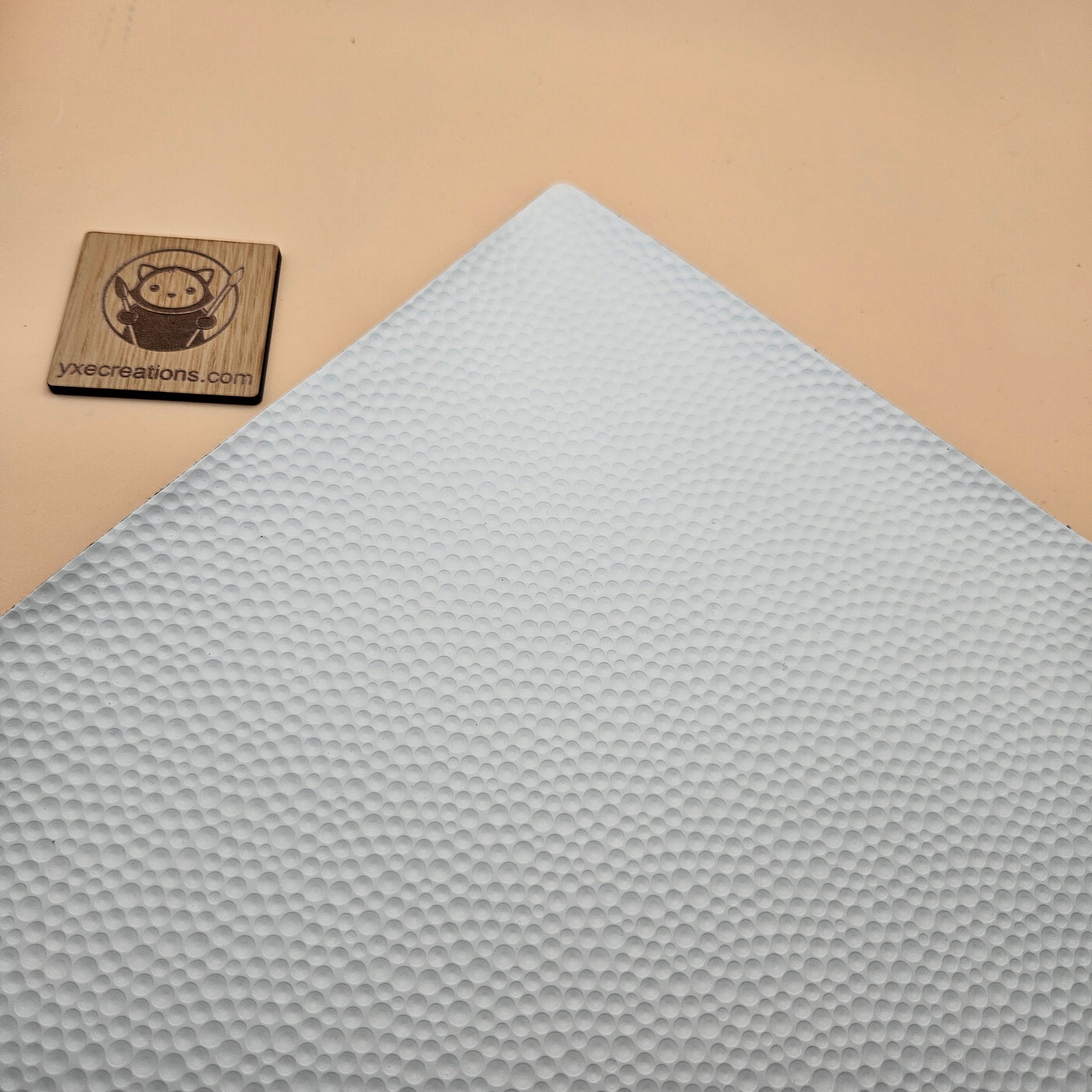 White / Engraves Black - Golf Texture - Leatherette Sheet - PU Material (view 2)