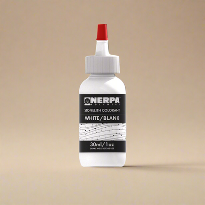 Bottle of Nerpa polymer stonelith colorant on a white background