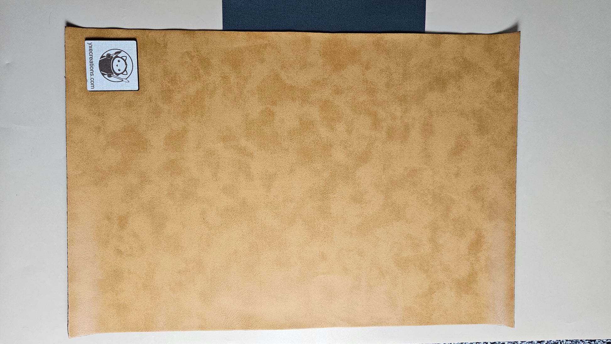 Yellow Ochre / Engraves Black - Matte Vintage - Leatherette Sheet - PU Material (view 3)